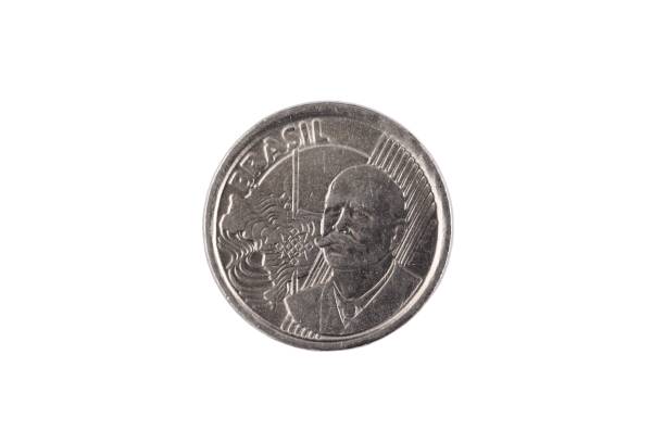 istock Brazilian 50 Centavo Coin Isolated On A white Background 1021898588