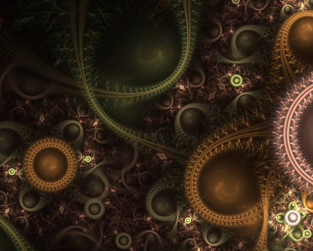 istock Steampunk. Time machine. Futuristic mechanic engine. Abstract fractal color texture. Modern fractal mechanical background. Digital artwork for creative graphic design. 1021903186