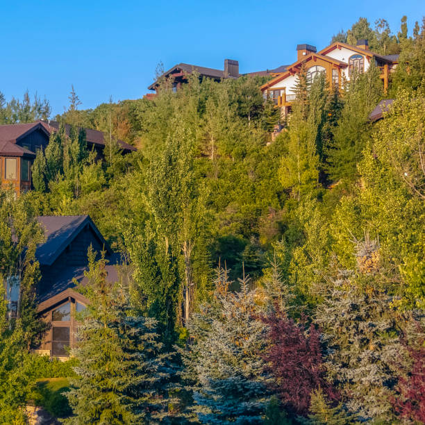 istock Luxury homes with sunset lighting Park City 1021913272
