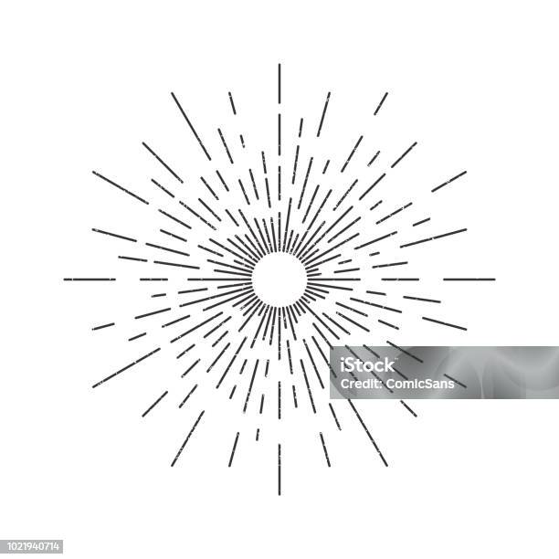 Vector Isolated Vintage Sun Rays For Decoration And Covering On The White Background Concept Of Sunburst And Retro Design Stock Illustration - Download Image Now