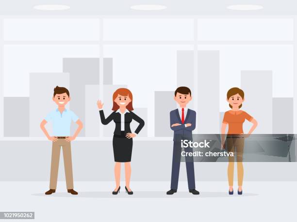 Ilustración de Personaje De Dibujos Animados Felices Compañeros De Trabajo En La Oficina Vista Frontal De Jóvenes Colegas Felizes y más Vectores Libres de Derechos de Adulto - iStock Ilustración de Personaje De Dibujos Animados Felices Compañeros De Trabajo En La Oficina Vista Frontal De Jóvenes Colegas Felizes y más Vectores Libres de Derechos de Adulto - iStock