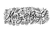 istock Merry And Bright Christmas Lettering 1021951410