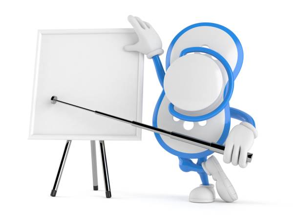 istock Baby dummy character with blank whiteboard 1021965280