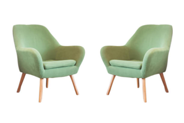 istock Vintage green chairs isolated on white background 1021973168