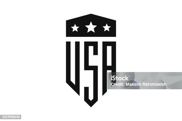 Shield Usa Logo Design Stock Illustration - Download Image Now - Logo, USA, Shield