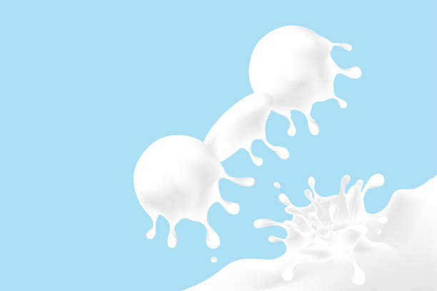 istock Milk splash Dumbbell exercise shape, World Milk Day concept 3D virtual design illustration isolated on blue background with copy space, vector eps 10 1022003182