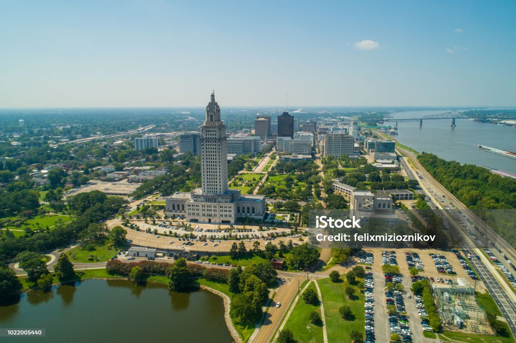 Foto aerea Downtown Baton Rouge Louisiana USA - Foto stock royalty-free di Baton Rouge