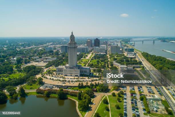 Foto Aerea Downtown Baton Rouge Louisiana Usa - Fotografie stock e altre immagini di Baton Rouge - Baton Rouge, Louisiana, Sede dell'assemblea legislativa di stato