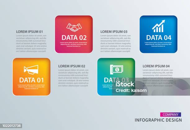 Infographics Square Paper With 4 Data Template Vector Illustration Abstract Background Can Be Used For Workflow Layout Business Step Tag Banner Web Design Stock Illustration - Download Image Now