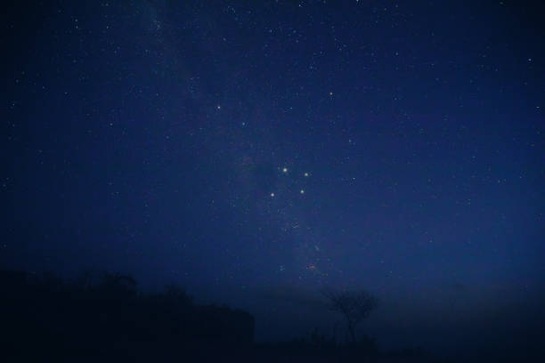 Southern cross - Crux - constellation of Milky Way. My astronomy work. stock photo