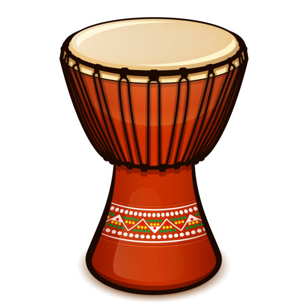 Vector djembe on white background Vector illustration of djembe on white background cartoon of a african bongo drums stock illustrations