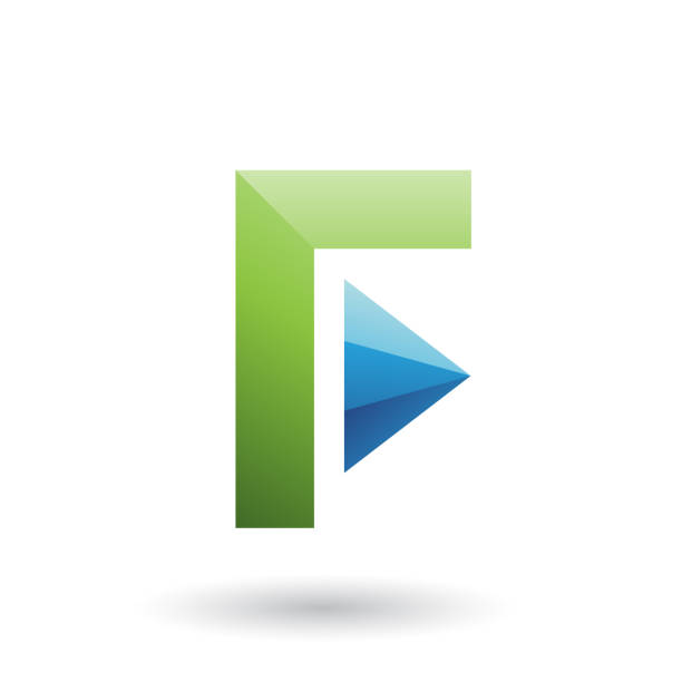 istock Green Icon of Letter F with a Triangle Vector Illustration 1022017536