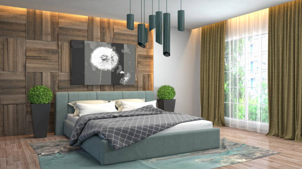 istock Bedroom interior. 3d illustration 1022027380