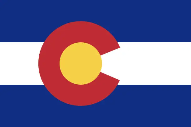 Vector illustration of Flag of the USA State of Colorado, vector