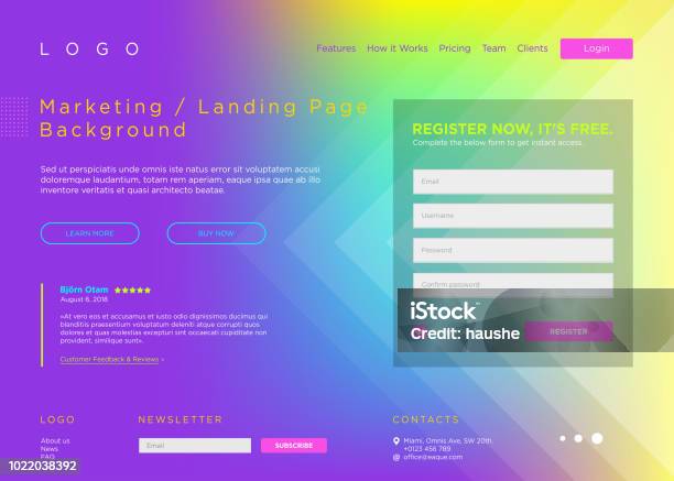 Vector Landing Page Background Marketing Minimal Backdrop Design Abstract Geometric Liquid Shapes Page Template For Conference Online Courses Master Class Webinar Business Event Announcement Stock Illustration - Download Image Now