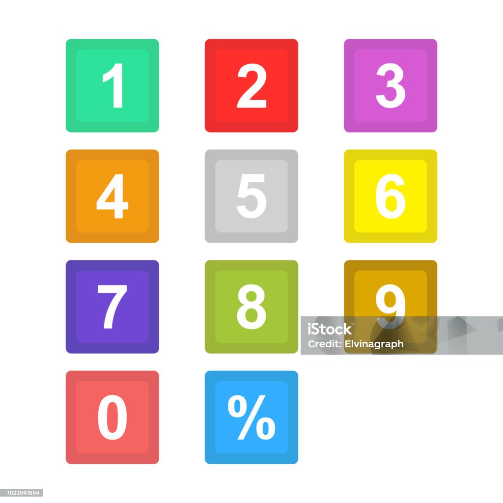 Numbers Large Color Numbers Colorful Stock Illustration - Download Image Now - Alphabet ...