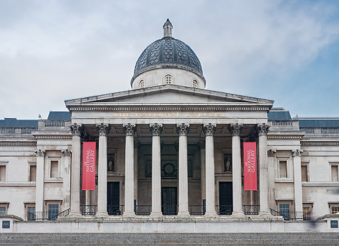 Trafalgar Square, London-September 8,2017: The National Gallery in morning time on September 8, 2017 in London, United Kingdom