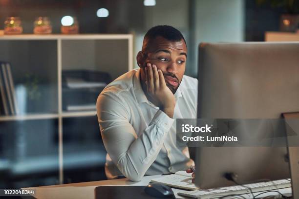 Staring At The Screen But Nothings Going In Stock Photo - Download Image Now - Boredom, Working, Occupation