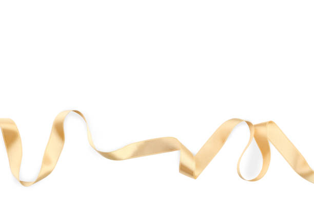 istock Golden ribbon on white background 1022066594
