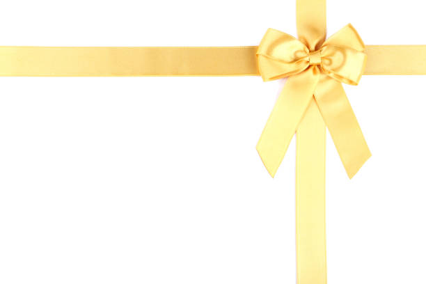 istock Golden bow with ribbon isolated on white background 1022066638