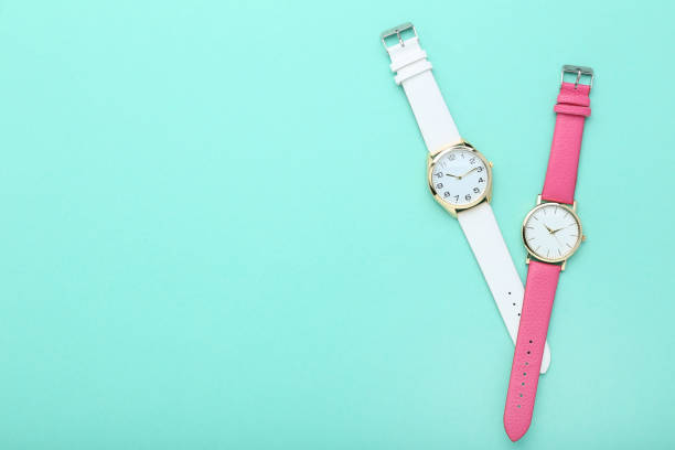 istock Wrist watches on mint background 1022073092