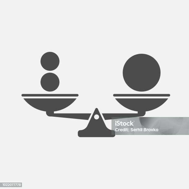 Scales Balance Icon Isolated On White Background Vector Illustration Stock Illustration - Download Image Now