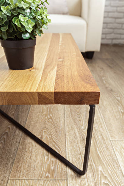 istock modern wooden table in the loft interior 1022084712