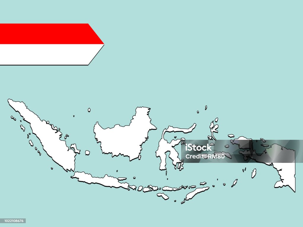 Indonesia map Indonesia map with national flag decoration Abstract stock vector