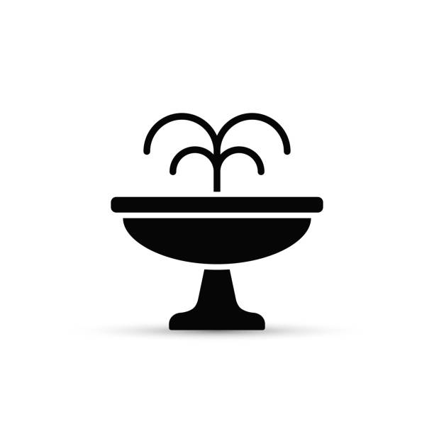 ilustrações de stock, clip art, desenhos animados e ícones de fountain flat icon. vector isolated minimal illustration - fountain