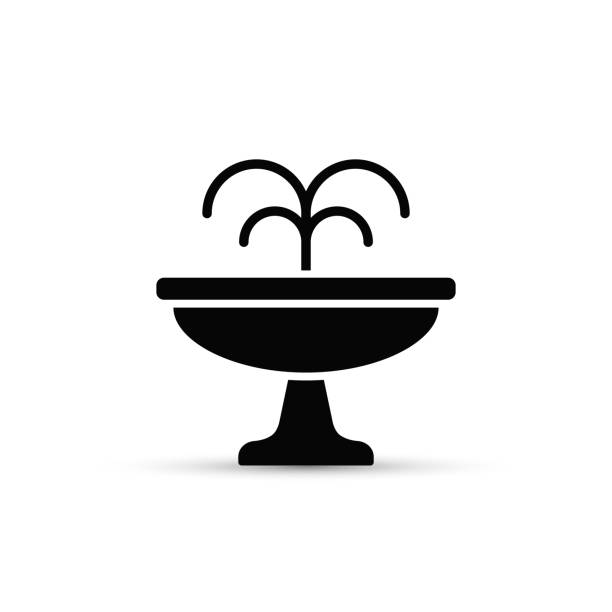 Fountain flat icon. Vector isolated minimal illustration Fountain flat icon. Vector isolated minimal illustration. fountain stock illustrations