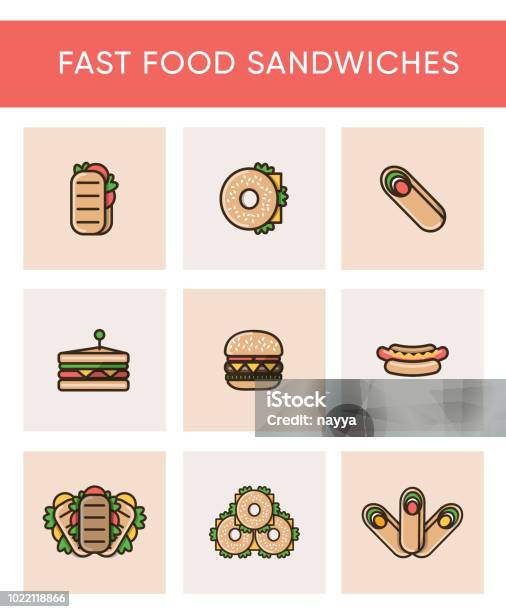 Collection Of 6 Black Icons Of Fast And Healthy Snacks Stock Illustration - Download Image Now