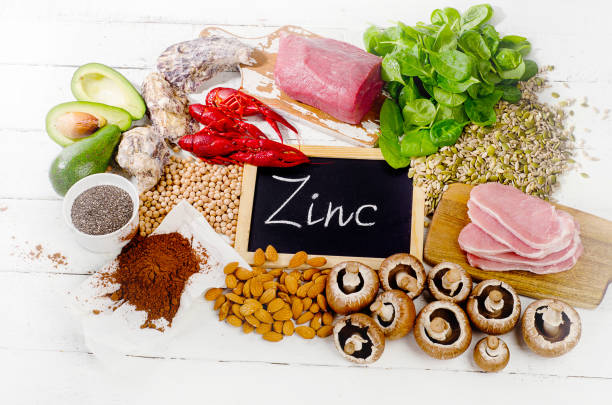 Foods Highest in Zinc stock photo