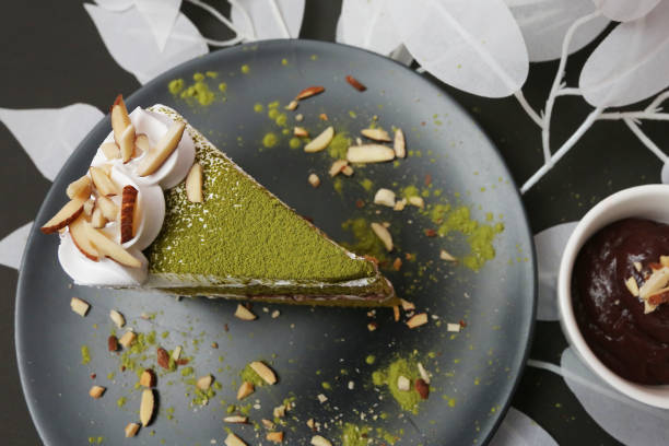 red bean and matcha green tea cake