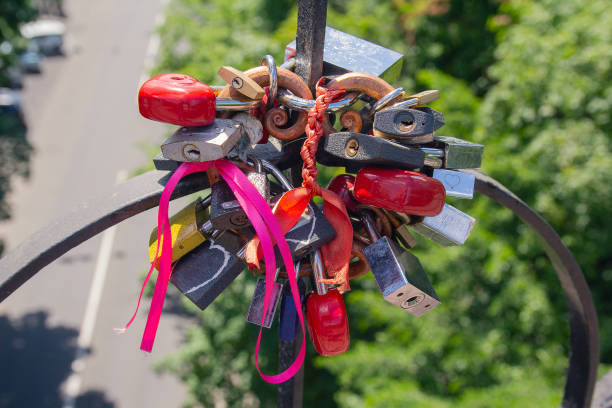 istock Other locks on the city bridge. Love 1022137926