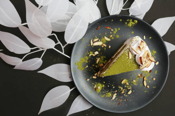 red bean and matcha green tea cake