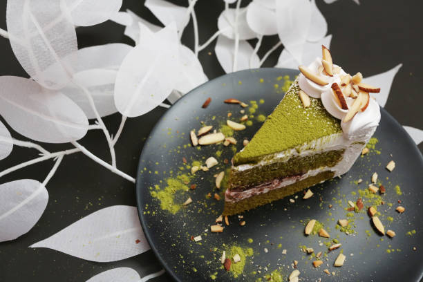 red bean and matcha green tea cake