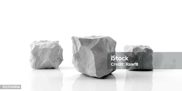Marble Stone Podium On White Background 3d Illustration Stock Photo - Download Image Now