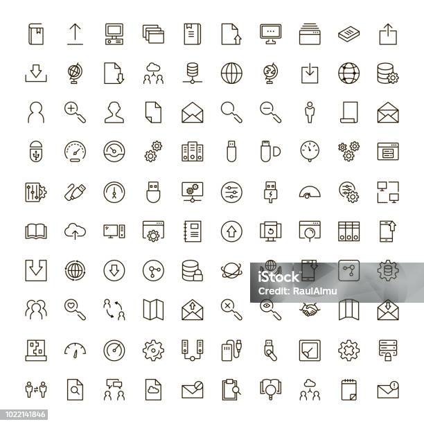 Data Exchange Icon Set Stock Illustration - Download Image Now - Icon Symbol, Icon Set, Business