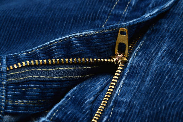 istock Zipper of blue corduroy jeans 1022144956