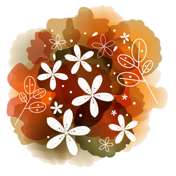 wiosenna kwiecista ramka - flower flourishes paint backgrounds stock illustrations