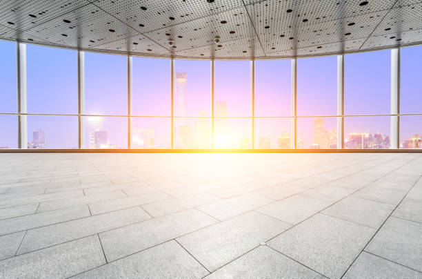 istock Panoramic skyline and modern buildings from glass window 1022148700