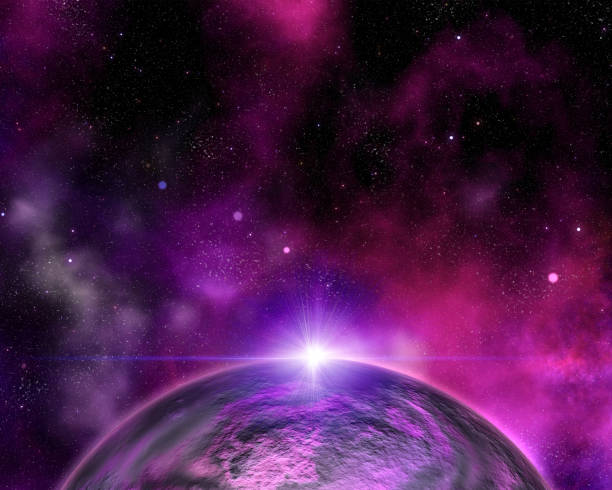 istock Abstract space background with fictional planet 1022148868