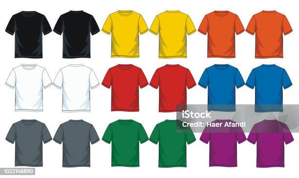 Colorful T Shirt Collection For Men Stock Illustration - Download Image Now - T-Shirt, Template, Shirt