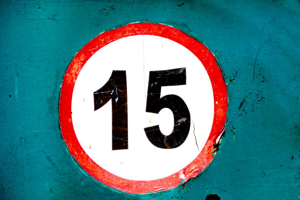 istock old worn sign speed limit 15 sticker on board 1022163452