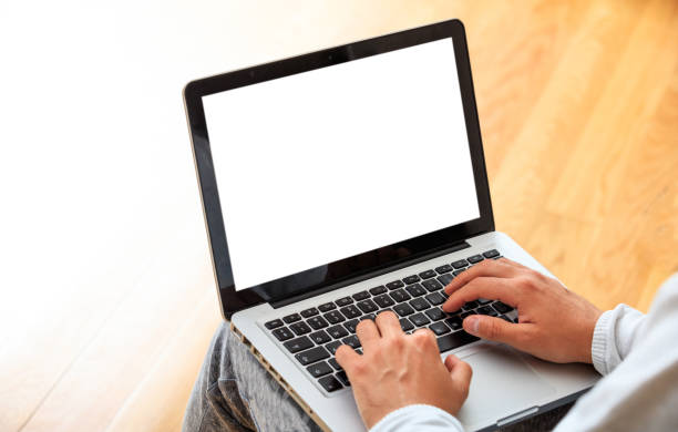 istock Man working with a laptop at home, copy space 1022167410