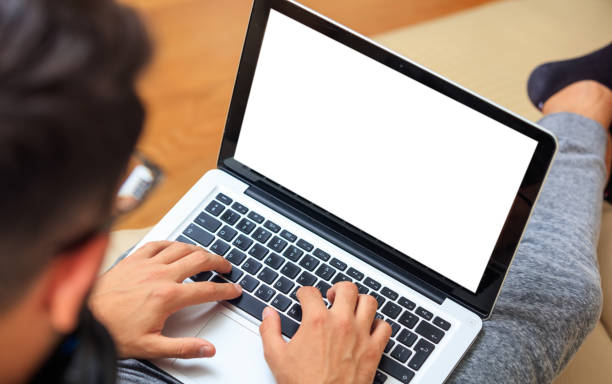istock Man working with a laptop at home, copy space 1022167604