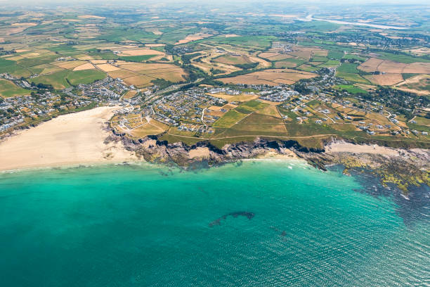 istock Aerial views over the Coast at Polzeath, Cornwall 1022175254
