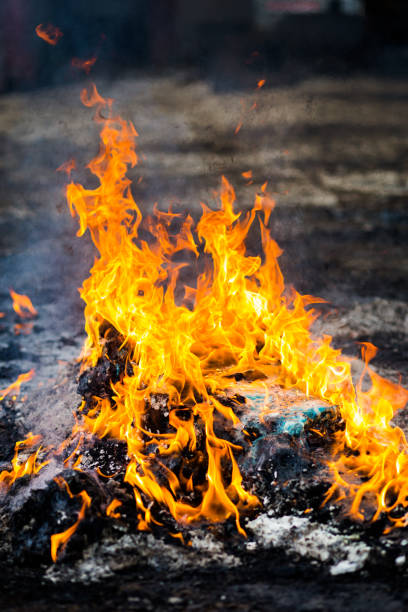 istock Raging fire burning with smoke and ash 1022190534