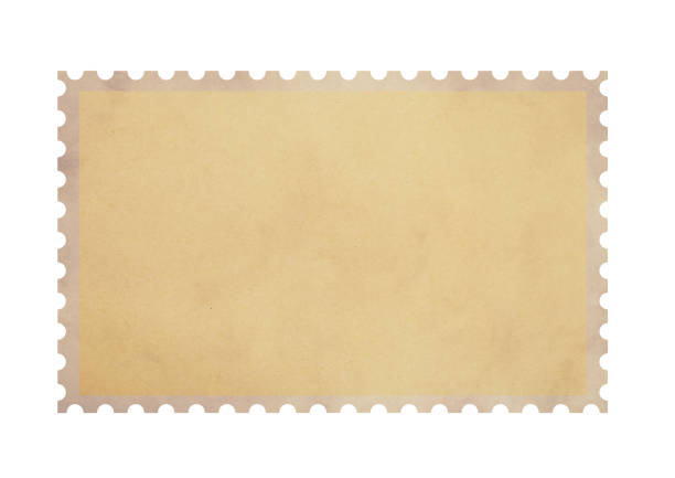 istock Old blank postage parchment paper stamp on white 1022191690