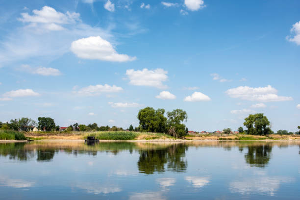 istock Small houseboat on Elbe, Vacations in Germany 1022194328